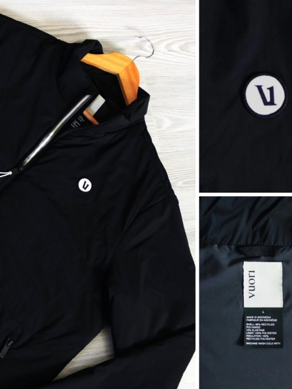 Vuori Echo Insulated 2.0 Mens Black Outerwear PRIMALOFT Full Zip Jacket Size L